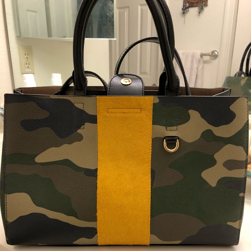 Camo print handbag